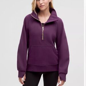 lululemon athletica dramatic magenta funnel neck scuba and Gold